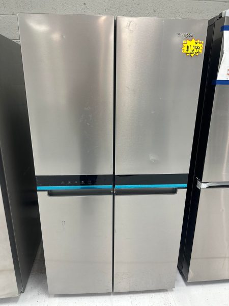 WHIRLPOOL 36 in. 19.4 cu. ft. 4-Door French Door Refrigerator in Fingerprint Resistant Stainless Steel, Counter Depth
