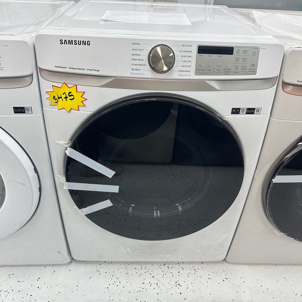 SAMSUNG 7.5 cu. ft. Smart Electric Dryer with Steam Sanitize+ in White