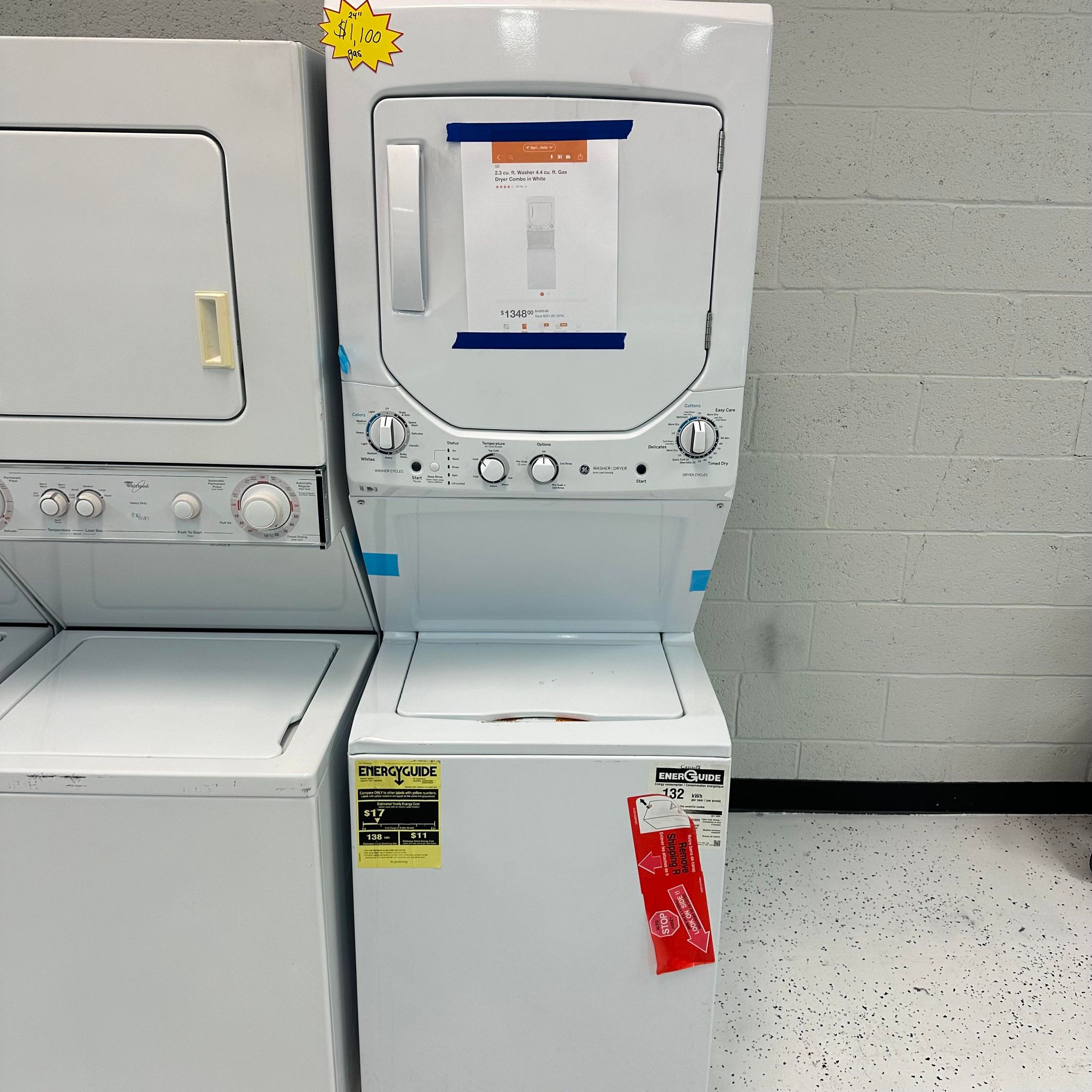 GE 24” gas stackable unit Alpha Appliances