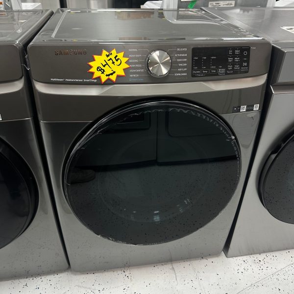 SAMSUNG 7.5 cu. ft. Smart Electric Dryer with Steam Sanitize+ in Platinum
