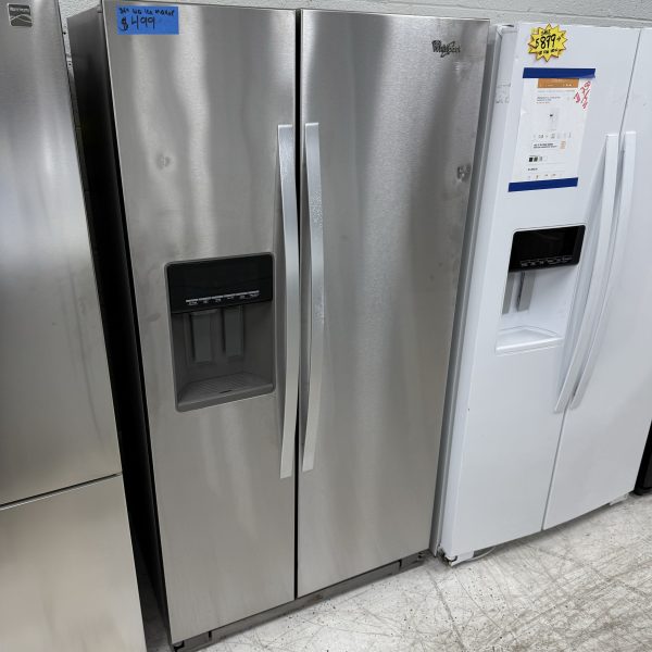 Whirlpool 36” Side By Side Refrigerator (No Ice Maker) – Stainless Steel